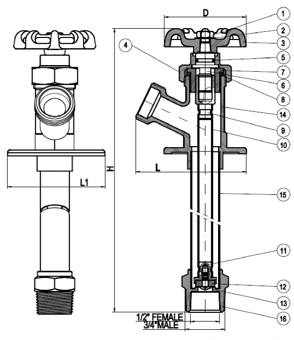 Nibco Frostproof Sillcock Fig 80 Parts